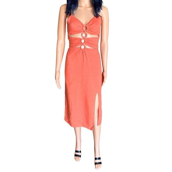 NWT Sage The Label Roam Around Cutout Midi Dress - Picture 3 of 7